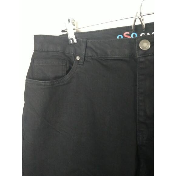 OSO Casual Woman 18W Jeans Black Stretch Ankle 5 Pocket Casual Ankle Tie Accent - Picture 6 of 10